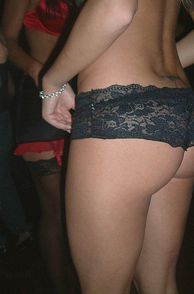 Black Lace Boyshort Pantie On Sexy Butt